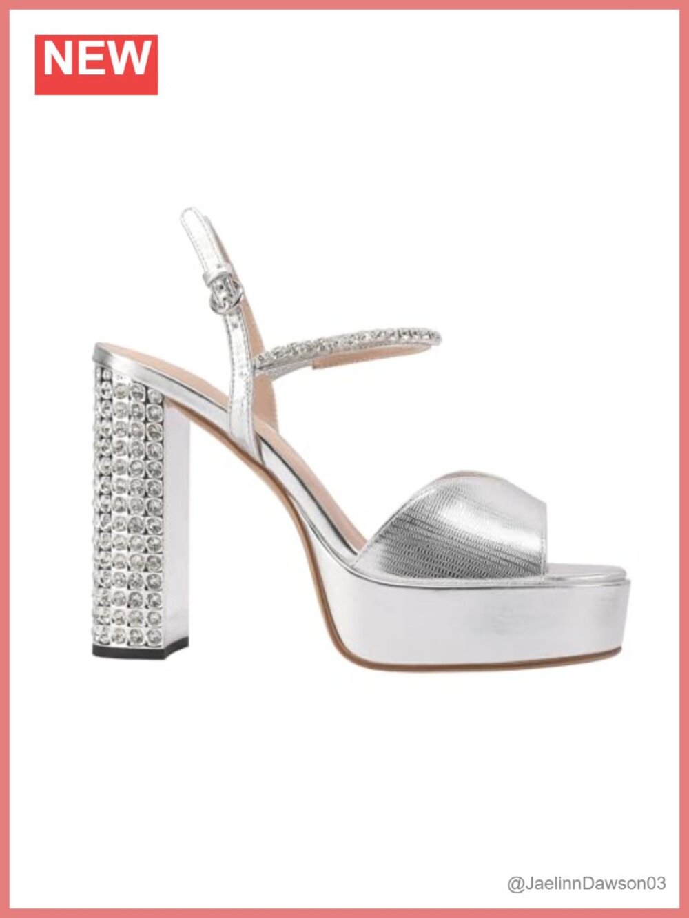 Rhinestone Heeled Sandals for Women Crystal Chunky Platform Ankle Strap Wedding